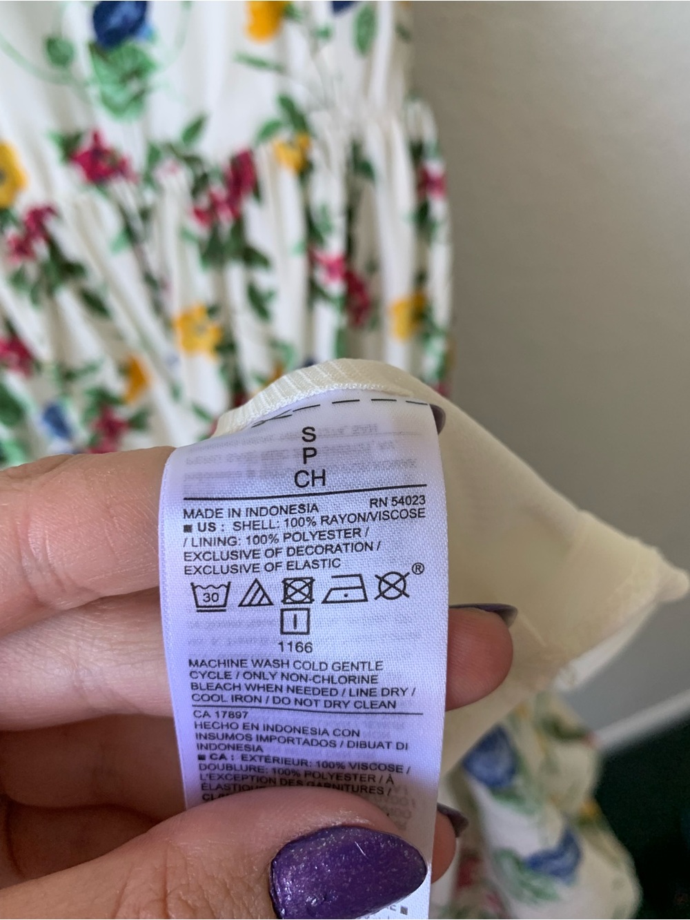 Old Navy White Floral Maxi Dress with Blue, Yellow & Pink Blooms - Picture 4 of 8